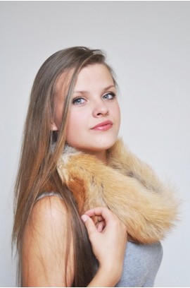 Fox fur headband - Fur collar Golden fox